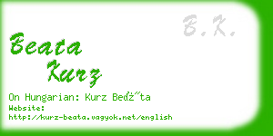 beata kurz business card